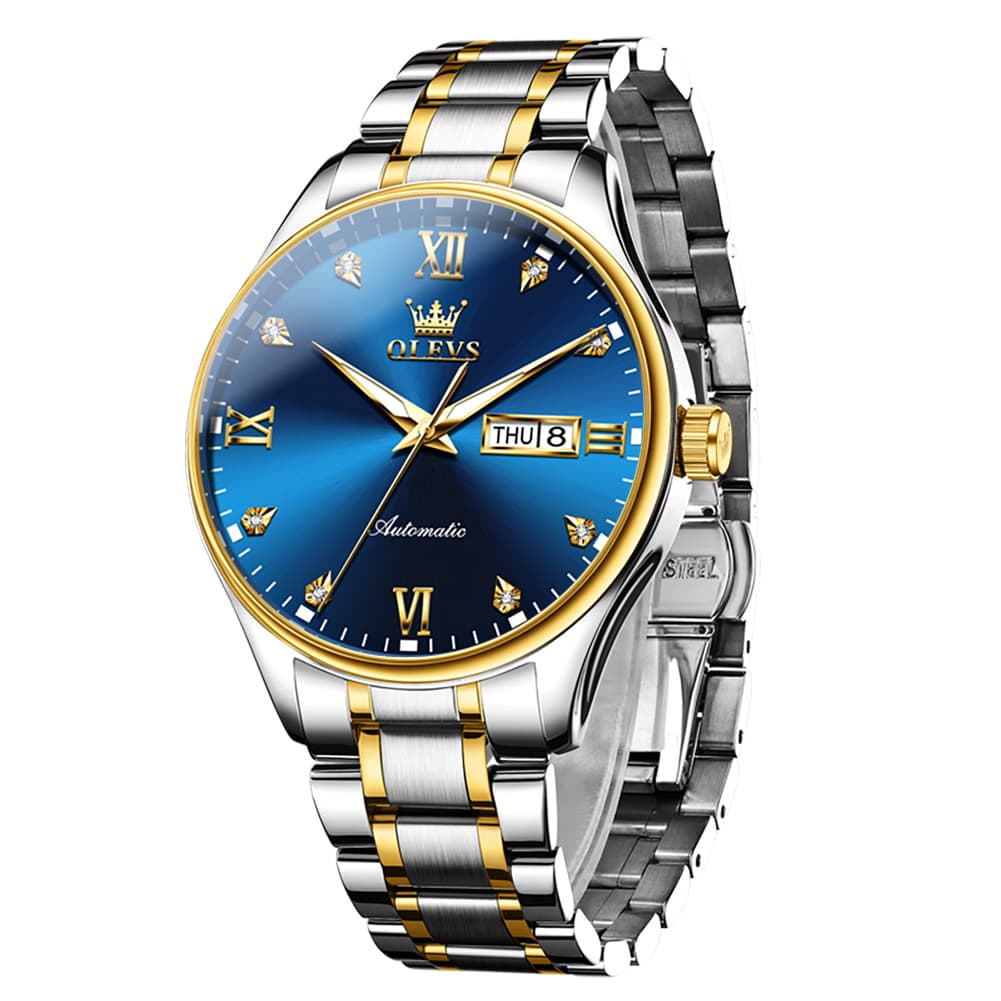 OLEVS Diamond Dial Day Date Automatic Mechanical Watch 9955 for Men