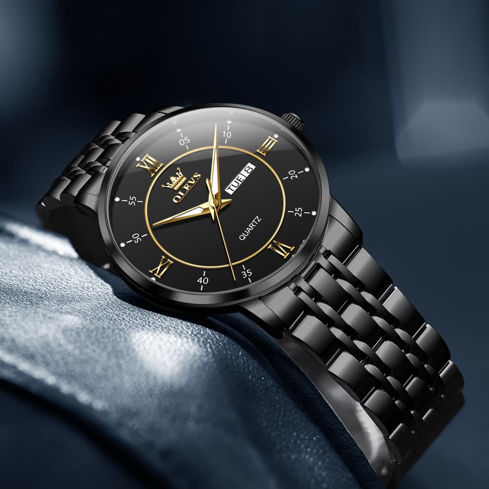 OLEVS Classic Roman Quartz Luminous Dress Watch for Men 3680