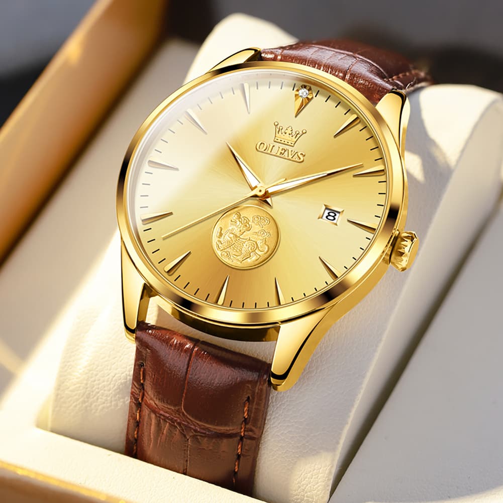 OLEVS 6665 Stainless Steel Pi Xiu Lucky Mechanical Watch for Men