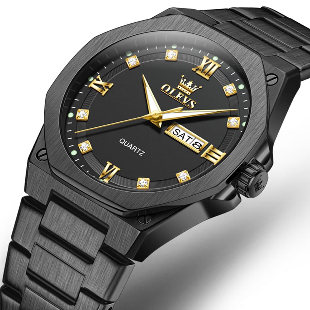 OLEVS 3736 Polygonal Diamond Quartz Watch for Men