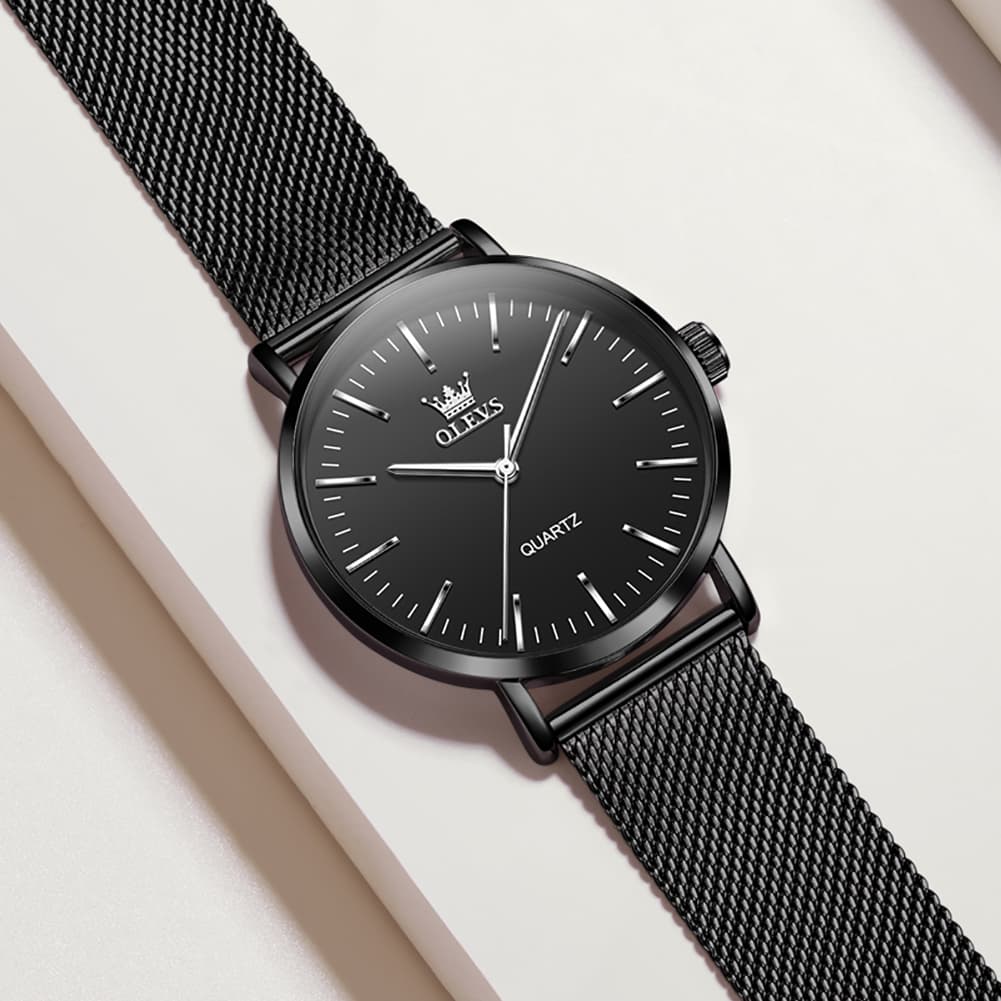 OLEVS Minimalist Ultra Thin Mesh Quartz Watch 7125 for Men