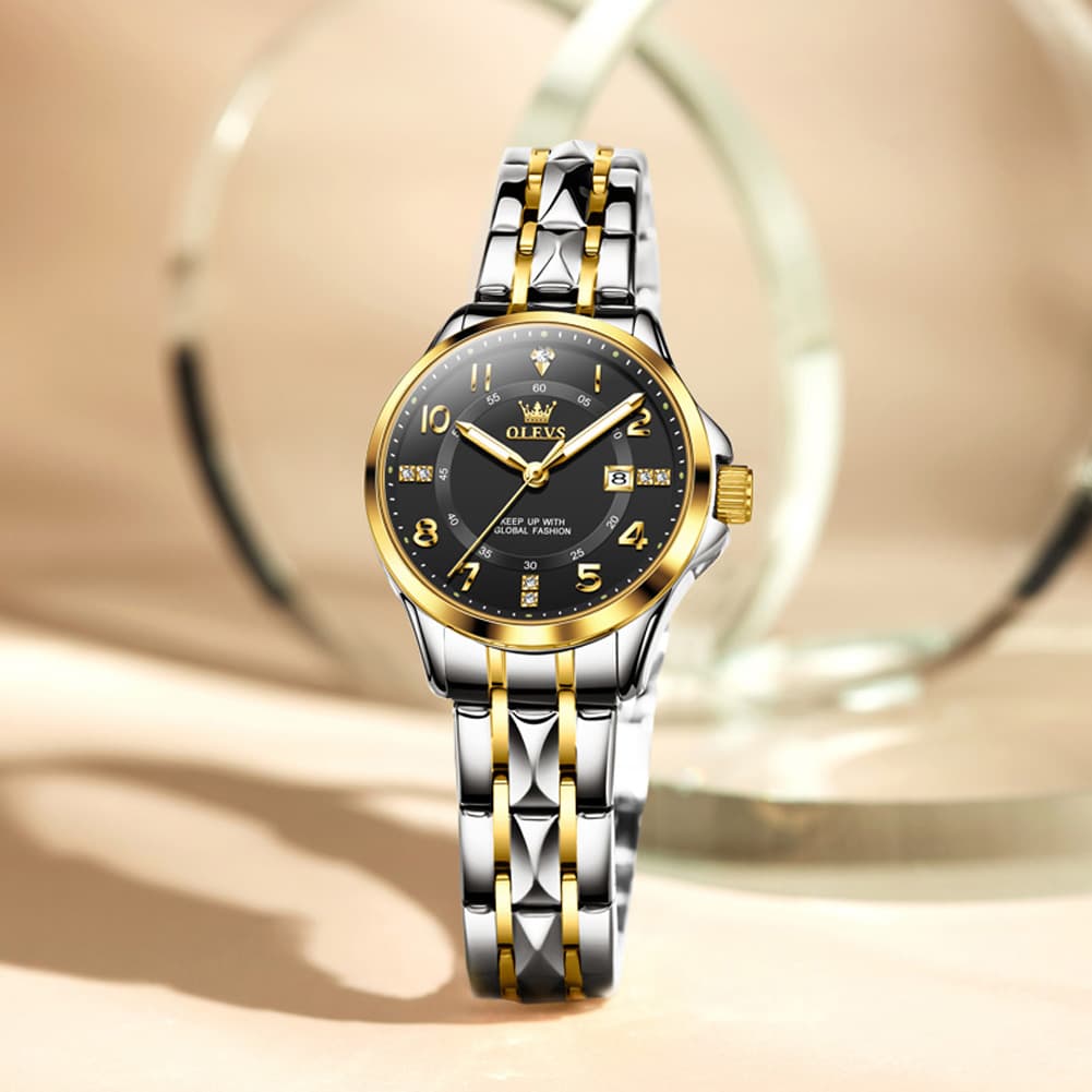 OLEVS 2910 Diamond Day Date Couples Watch Set Men Women
