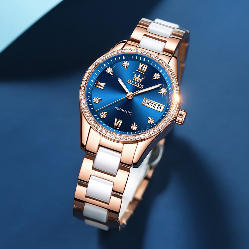 OLEVS 6637 Ceramic Automatic Mechanical Watch for Women