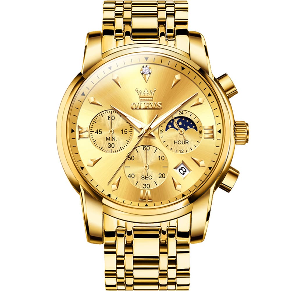 OLEVS 3639 Chronograph Moon Phase Quartz Watch for Men