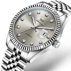 OLEVS 6743 Fluted Bezel Diamond Mechanical Watch for Men