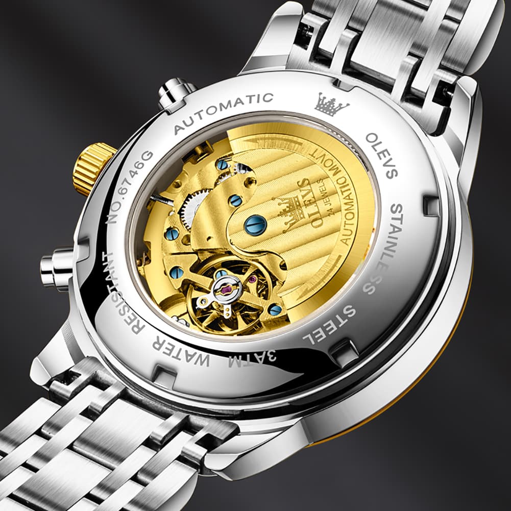 OLEVS 6746 Multi-Function Skeleton Mechanical Watch for Men