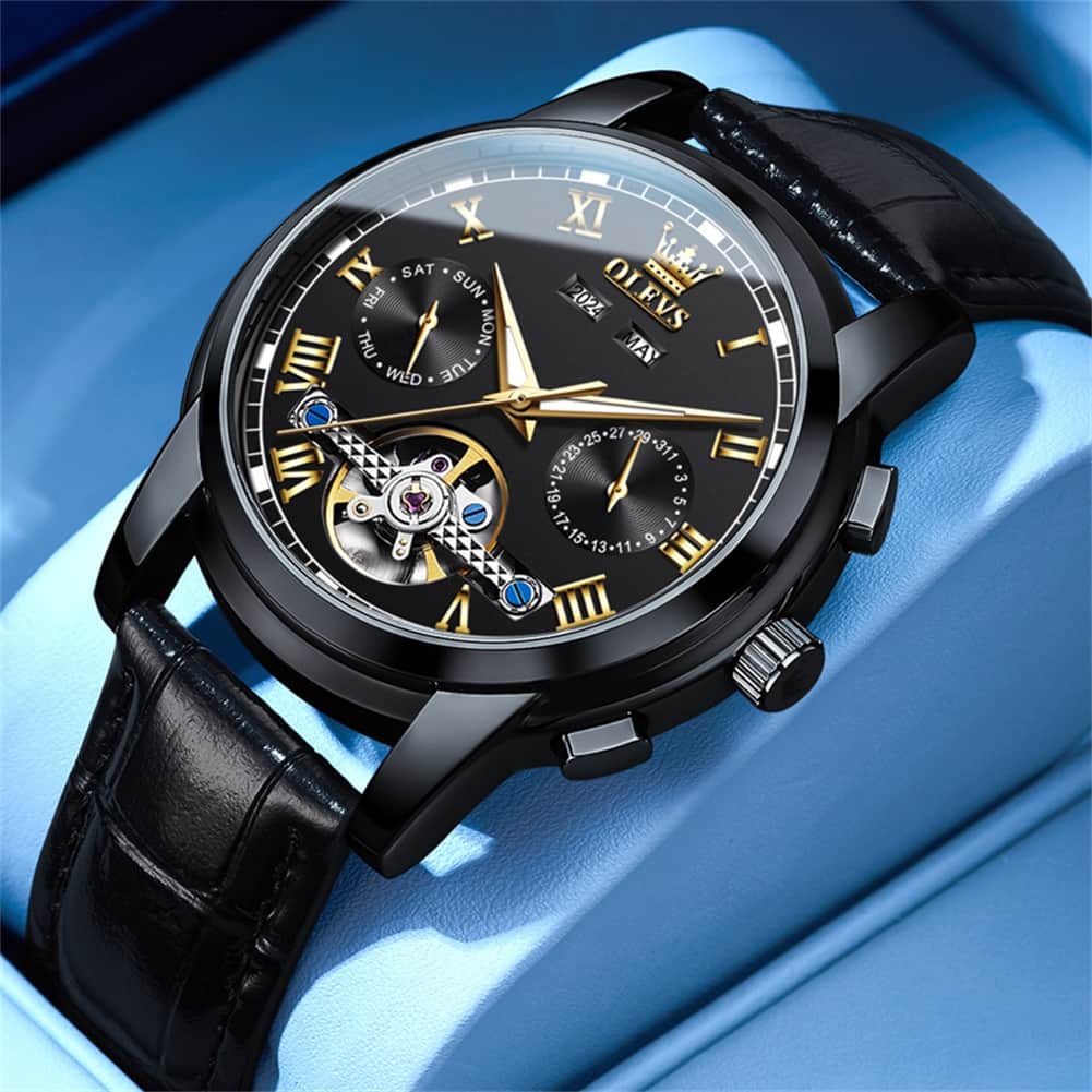OLEVS 6607 Automatic Mechanical Tourbillon Design Watch for Men