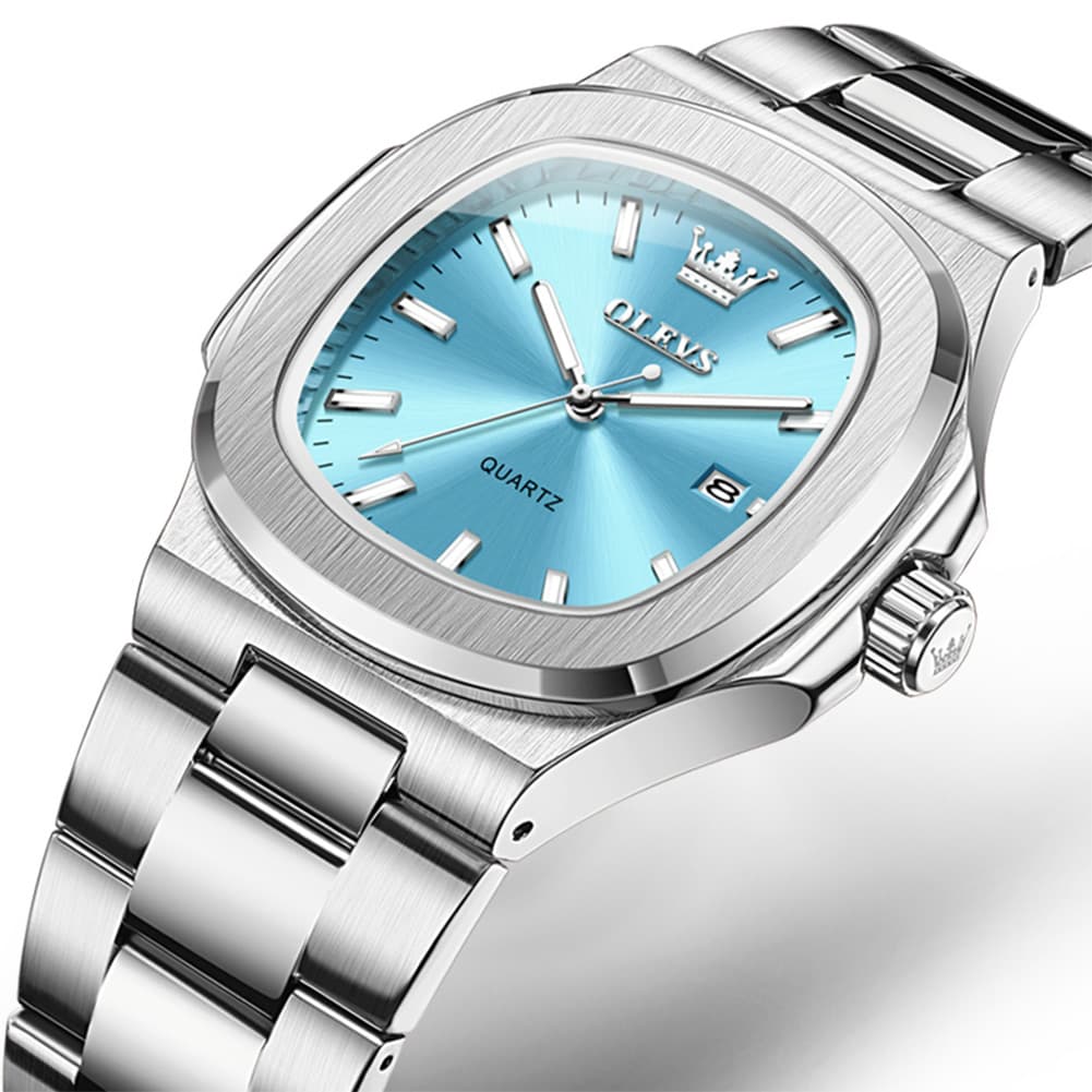 OLEVS 3696 Octagon Embossed Dial Luxury Sport Watch for Men