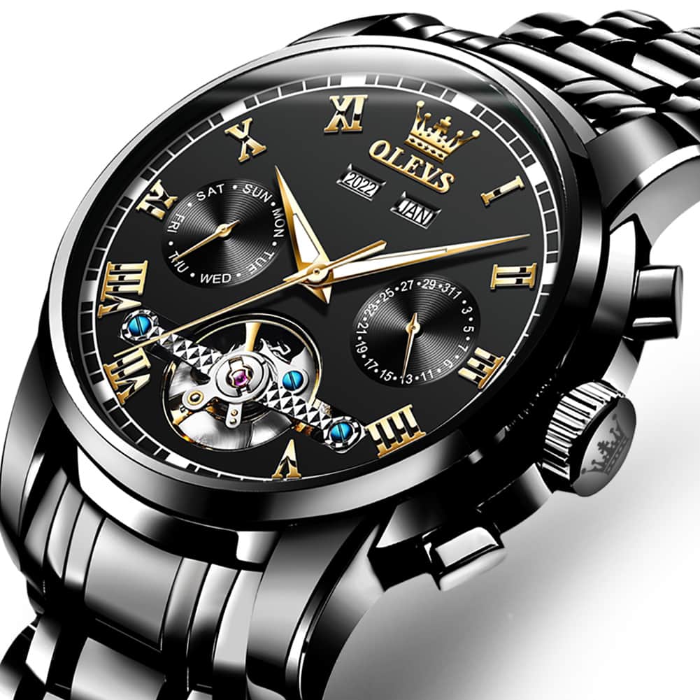 OLEVS 6607 Classic Open Heart Automatic Mechanical Watch for Men