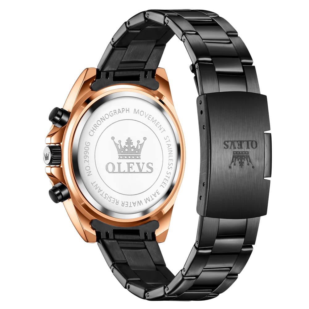 OLEVS 2990 Textured Steel Luminous Sport Watch for Men