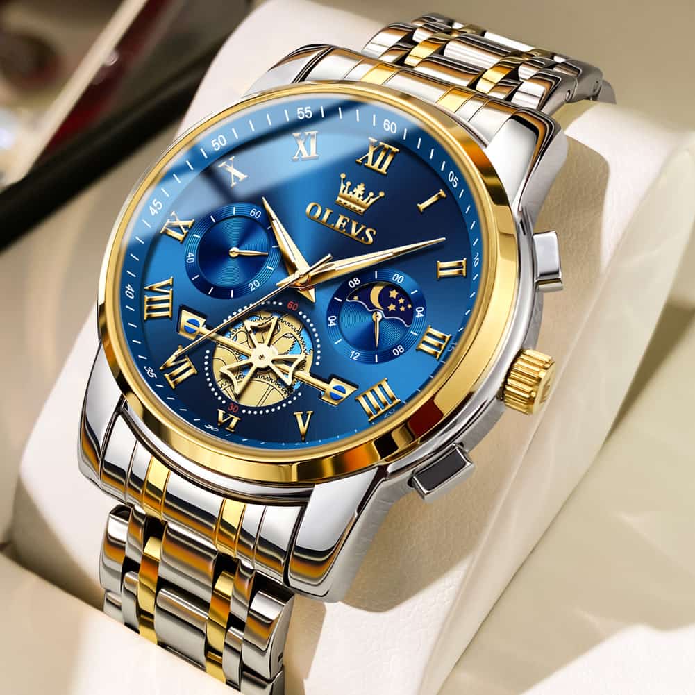 OLEVS 2859 Luxury Moon Phase Chronograph Quartz Watch for Men