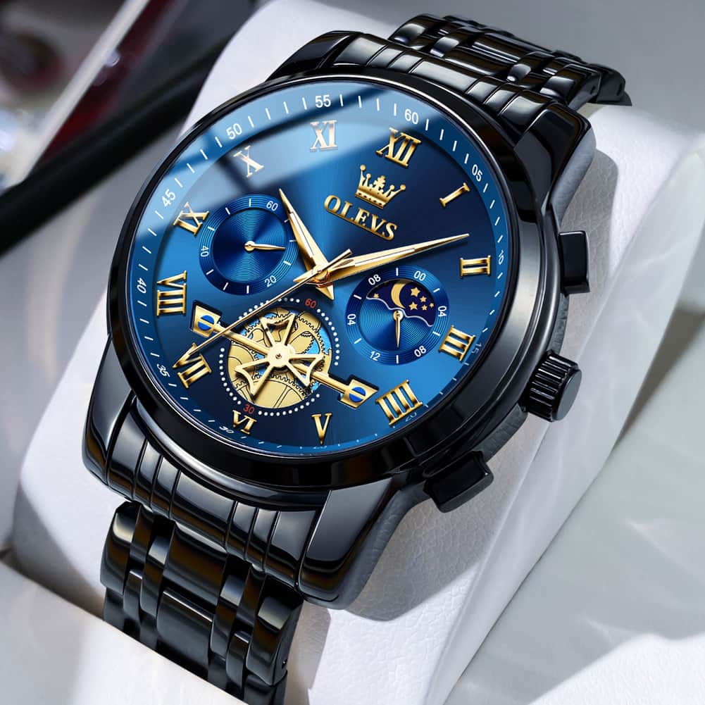 OLEVS 2859 Luxury Moon Phase Chronograph Quartz Watch for Men