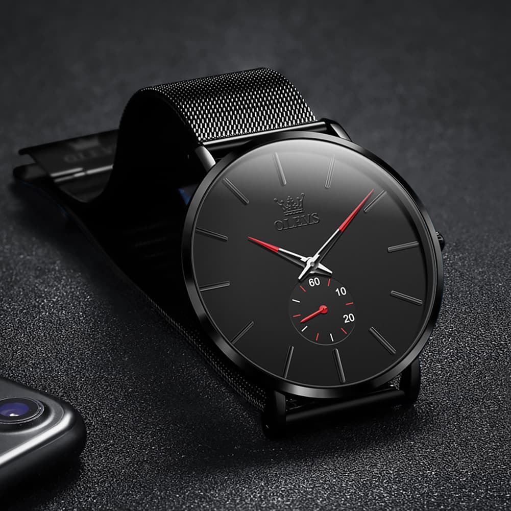 OLEVS 9954 Ultra Thin Milanese Mesh Quartz Watch for Men