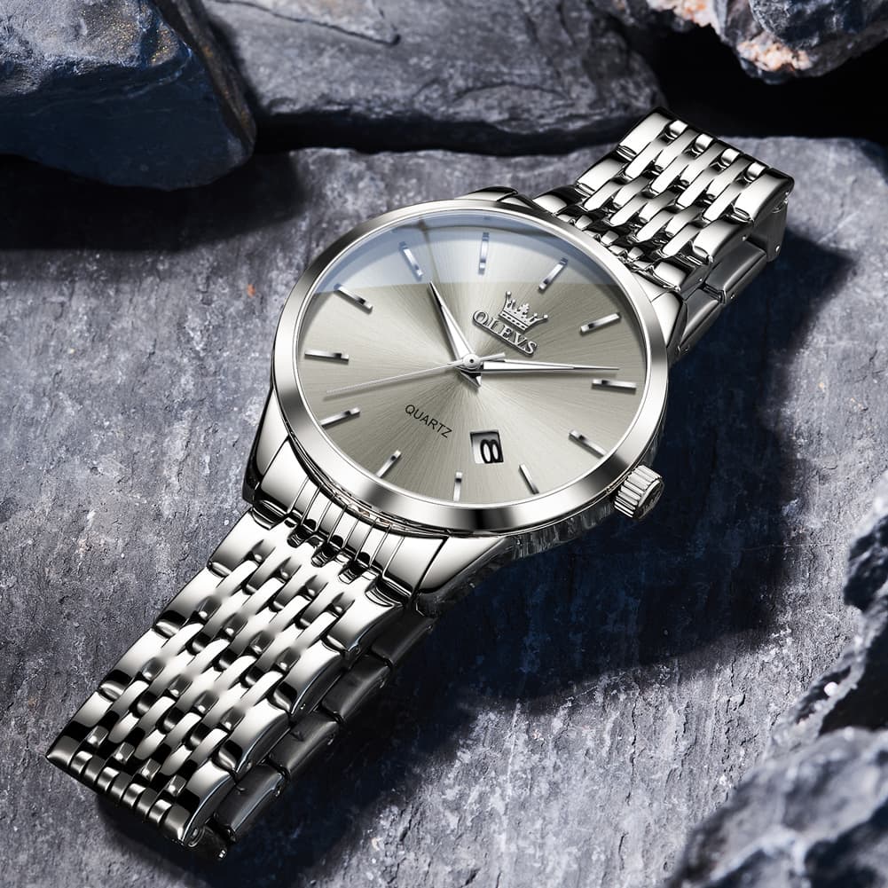 OLEVS 2907 Minimalist Ultra Thin Quartz Watch for Men