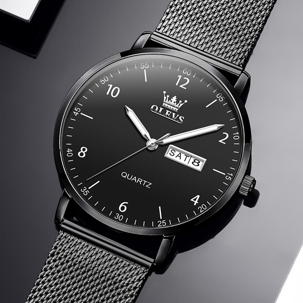 OLEVS 2996 Milanese Steel Minimalist Quartz Watch for Men