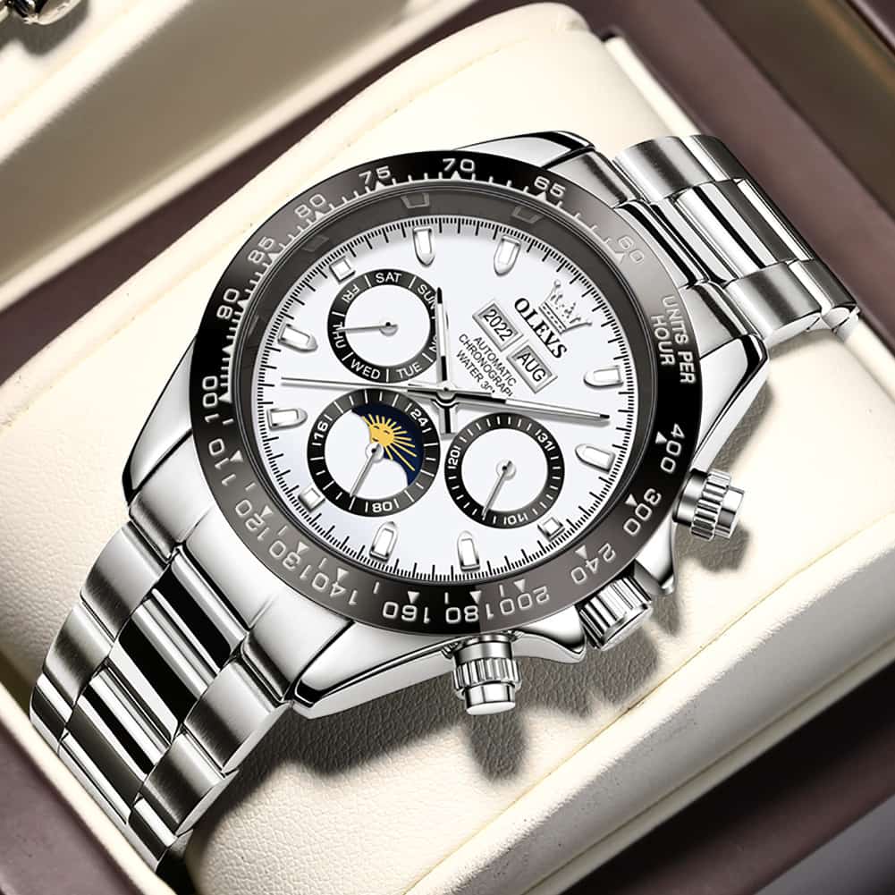 OLEVS 6654 Automatic Mechanical Moon Phase Watch for Men