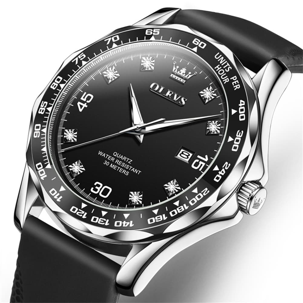 OLEVS 9988 Luxury Green Dial Quartz Dress Watch for Men