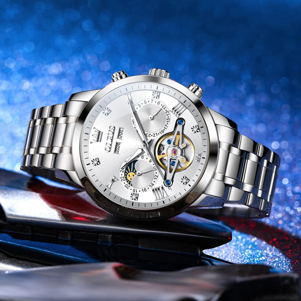 OLEVS 7029 Open Heart Automatic Mechanical Watch For Men