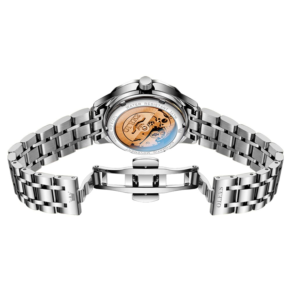 OLEVS 6727 Automatic Diamond Mechanical Watch For Women