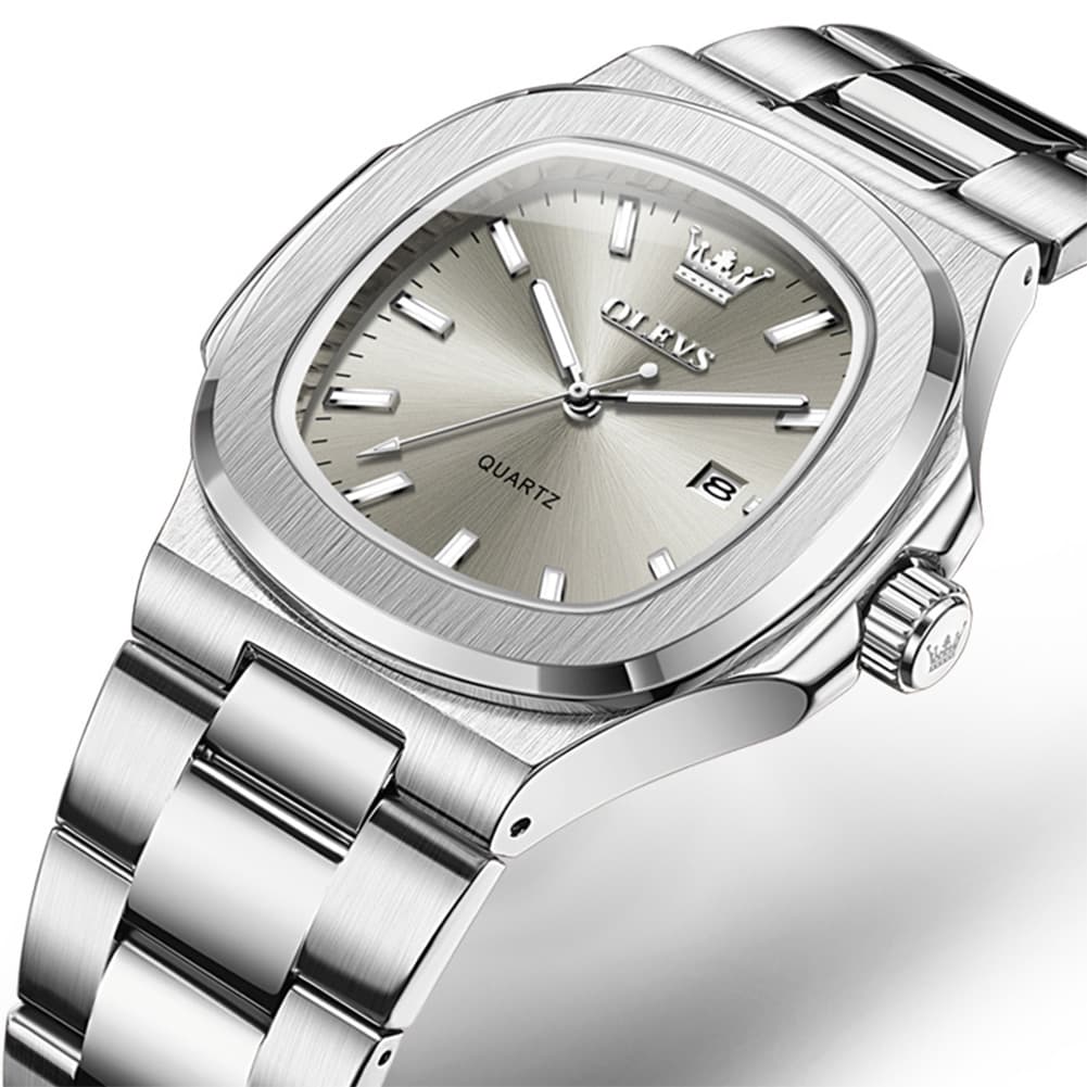 OLEVS 3696 Octagon Embossed Dial Luxury Sport Watch for Men