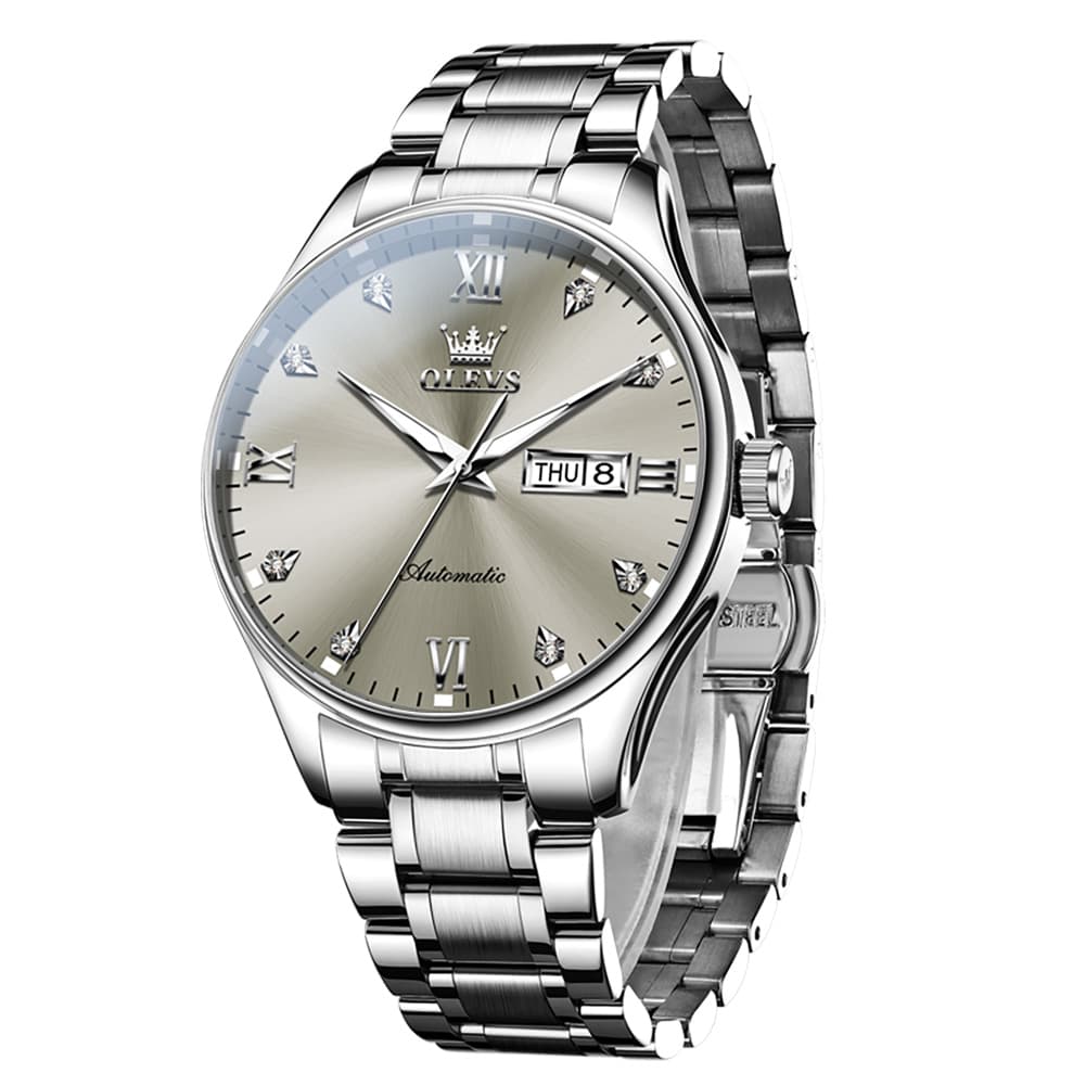 OLEVS Diamond Dial Day Date Automatic Mechanical Watch 9955 for Men