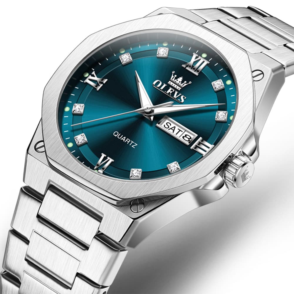 OLEVS 3736 Polygonal Diamond Quartz Watch for Men