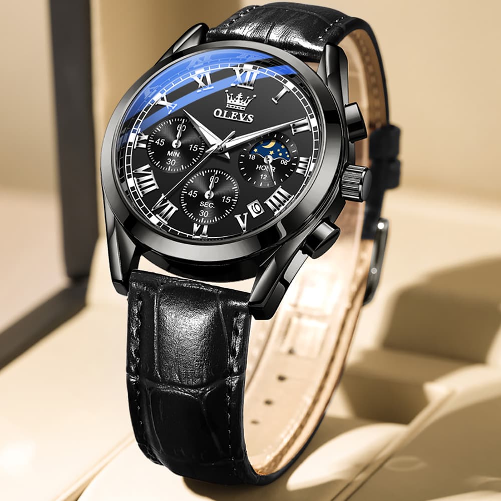 OLEVS 2871 Luxury Moon Phase Chronograph Watch for Men