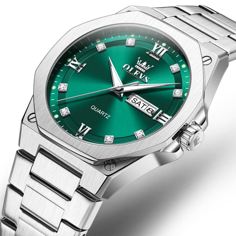 OLEVS 3736 Polygonal Diamond Quartz Watch for Men