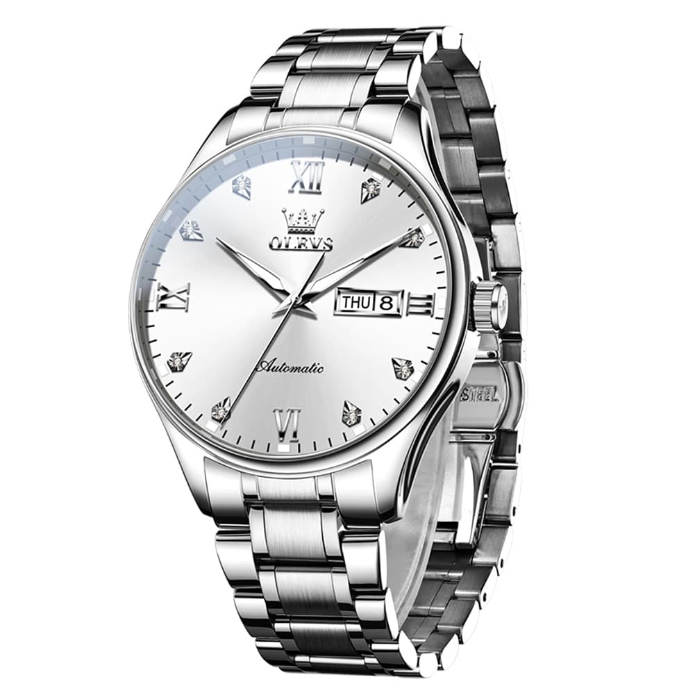 OLEVS Diamond Dial Day Date Automatic Mechanical Watch 9955 for Men