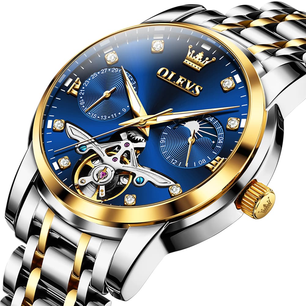 OLEVS 6703 Moon Phase Tourbillon Automatic Mechanical Watch For Men