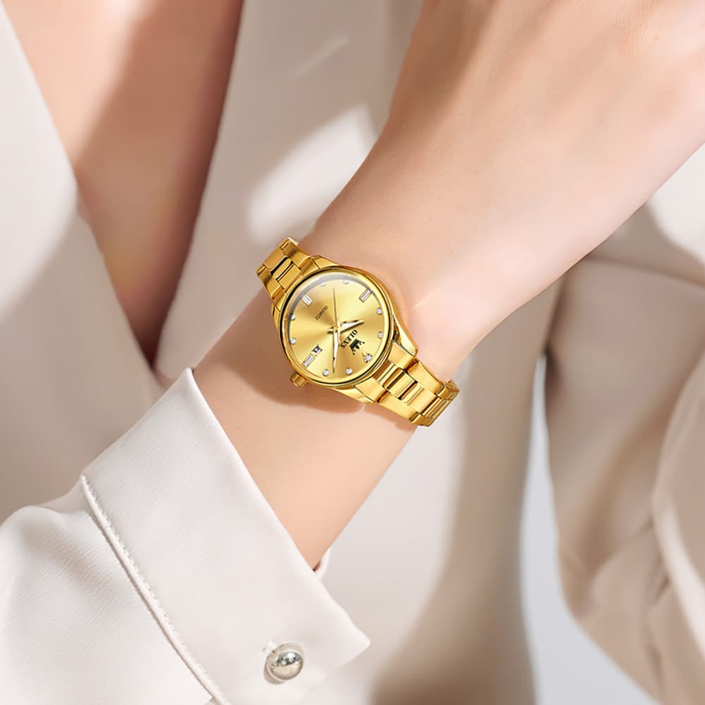 OLEVS 3621NS Minimalist Diamond Quartz Steel Watch for Women
