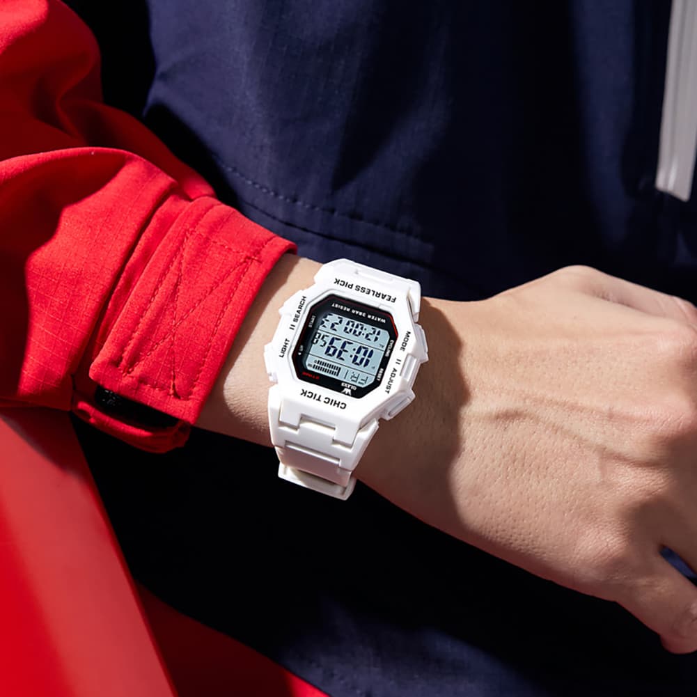 OLEVS 1119 Classic Retro Octagon Digital Sport Watch Unisex
