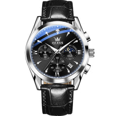 OLEVS 3609 Multifunction Leather Quartz Watch for Men