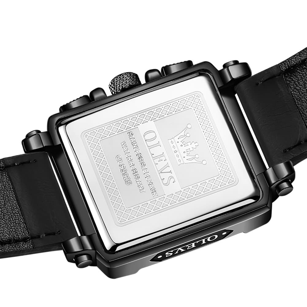 OLEVS 9925 Riveted Square Chronograph Watch for Men