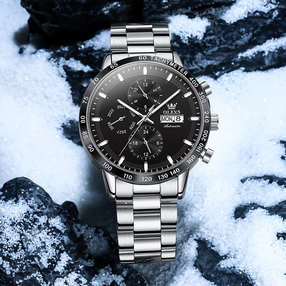 OLEVS 6683 Multifunction Automatic Steel Watch for Men