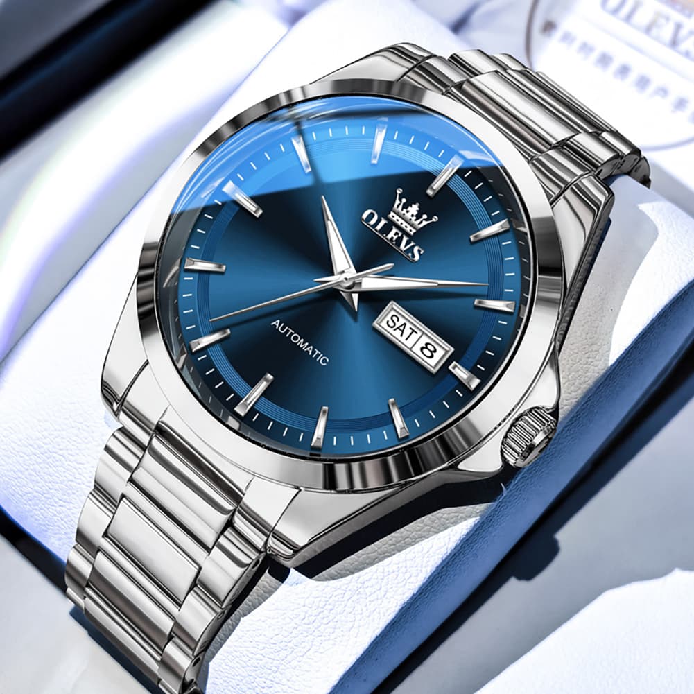 OLEVS 7090 Classic Dual Calendar Automatic Watch For Men