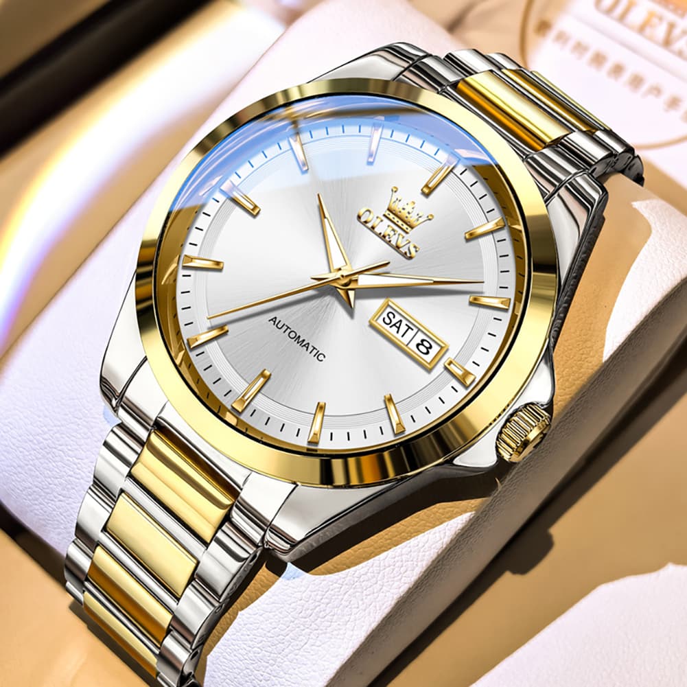 OLEVS 7090 Classic Dual Calendar Automatic Watch For Men