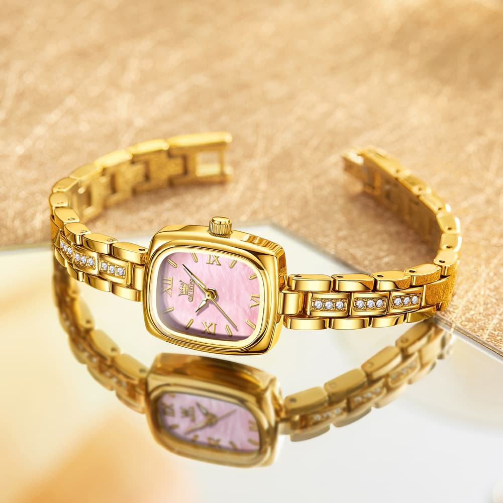 OLEVS 3695 Petite Crystal Bracelet Quartz Womens Watch