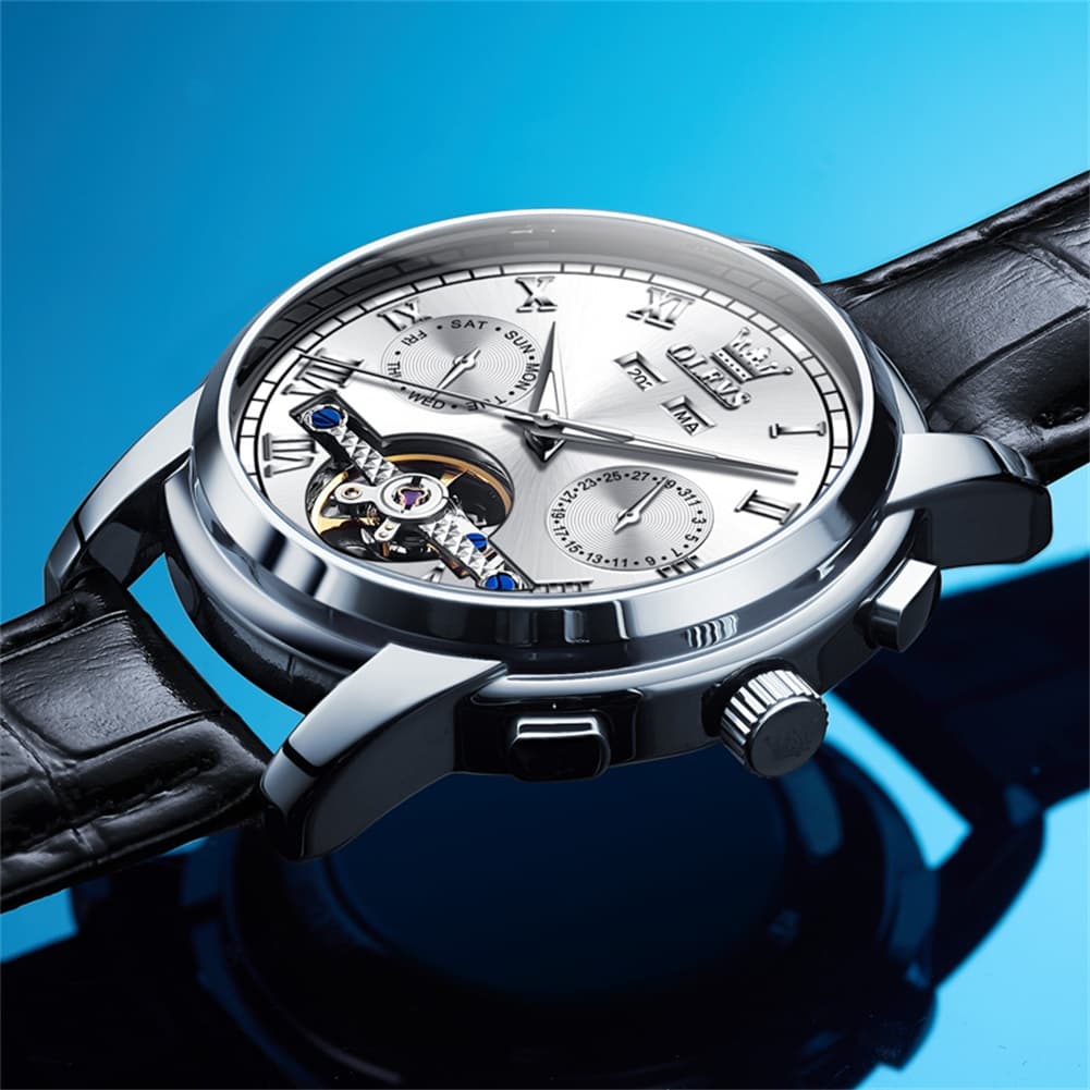 OLEVS 6607 Automatic Mechanical Tourbillon Design Watch for Men