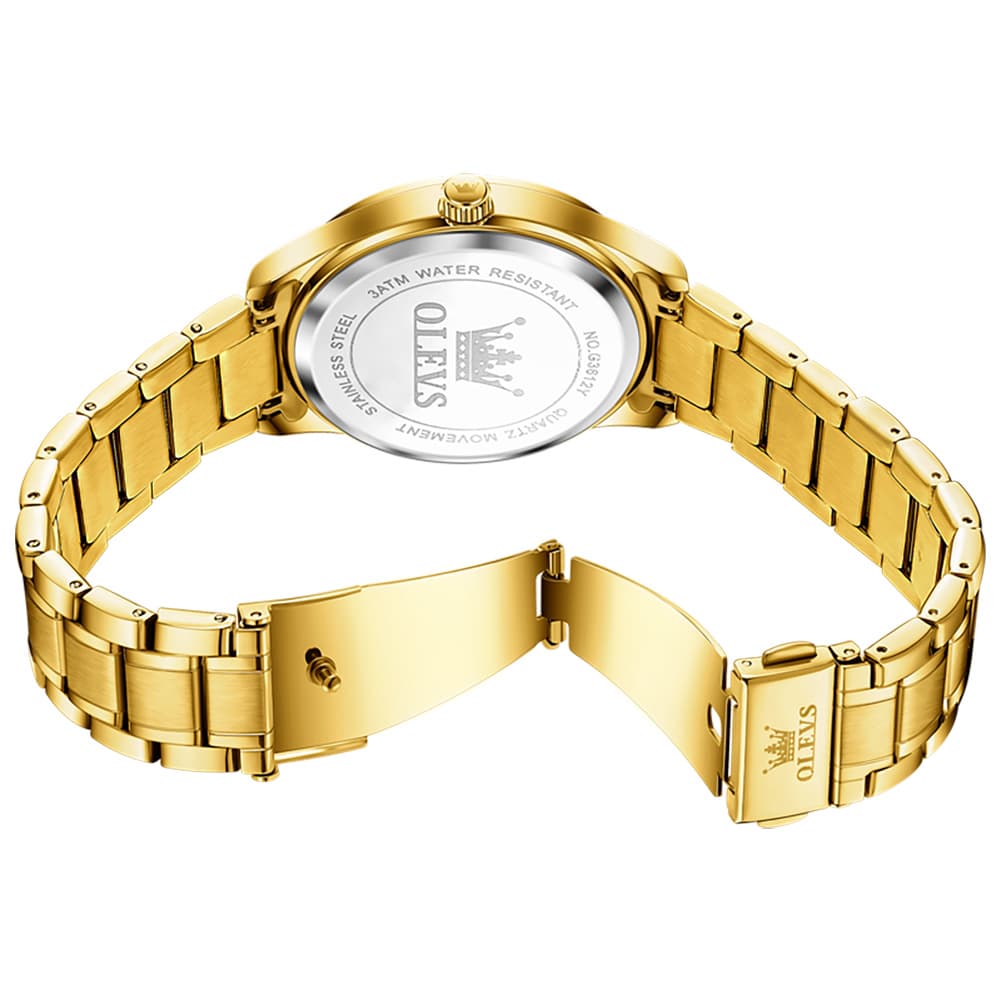 OLEVS 3612 Diamond Dial Quartz Steel Watch for Men