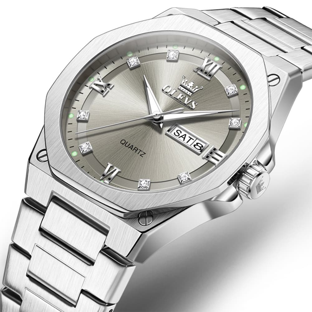 OLEVS 3736 Polygonal Diamond Quartz Watch for Men