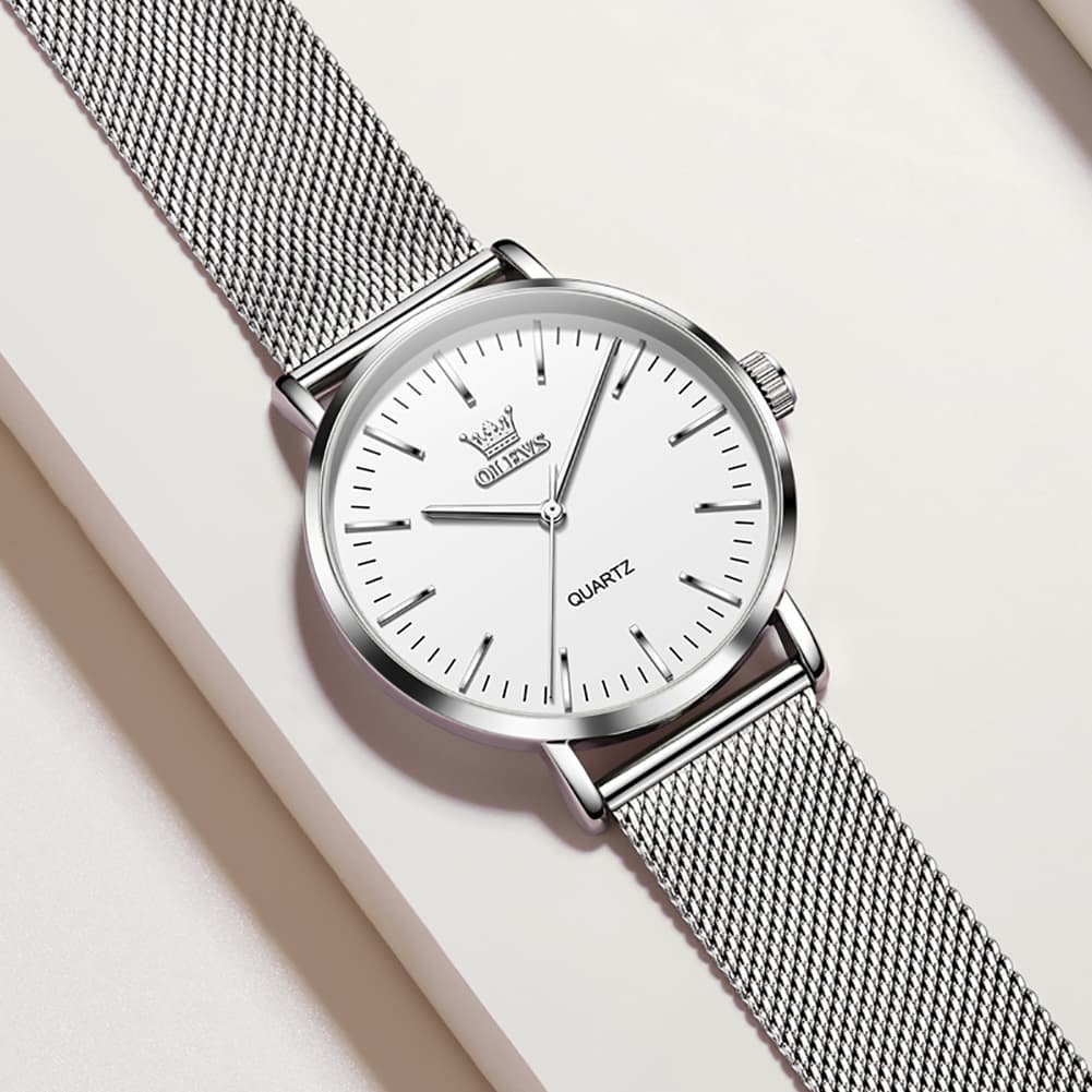 OLEVS Minimalist Ultra Thin Mesh Quartz Watch 7125 for Men