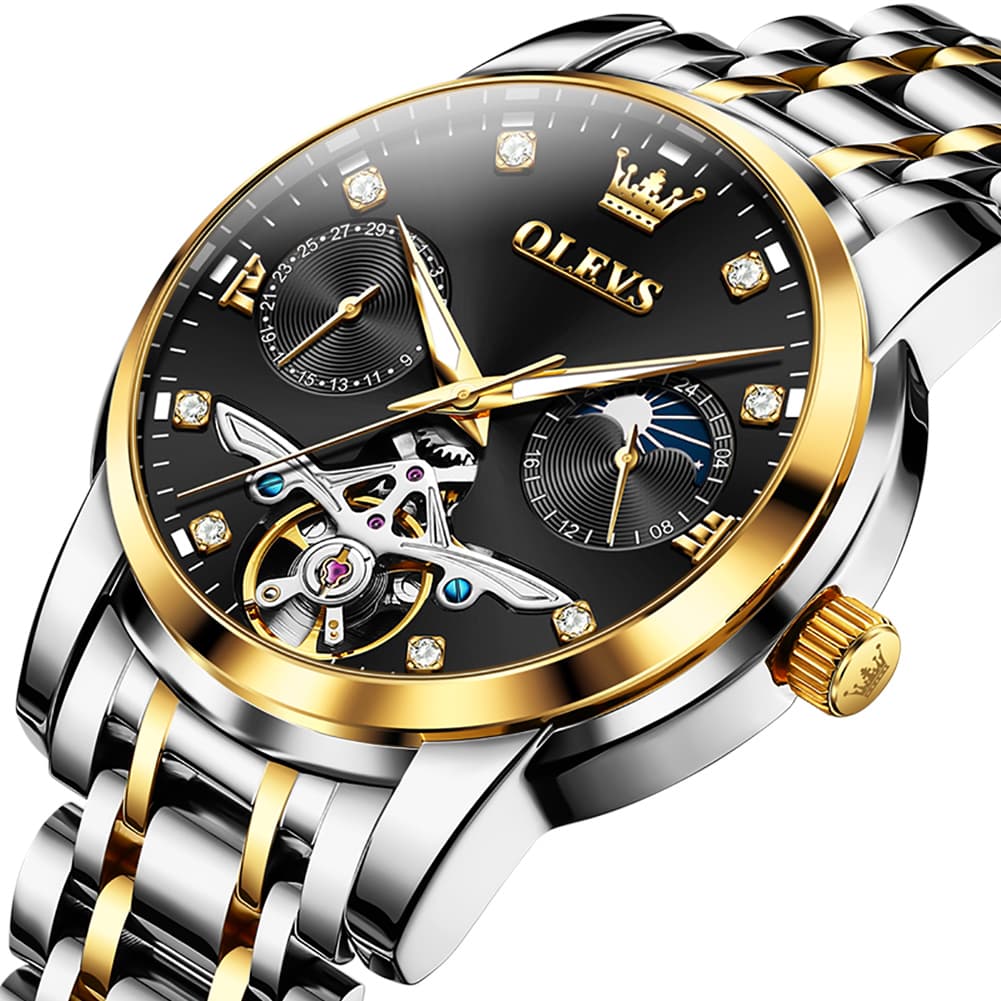 OLEVS 6703 Moon Phase Tourbillon Automatic Mechanical Watch For Men