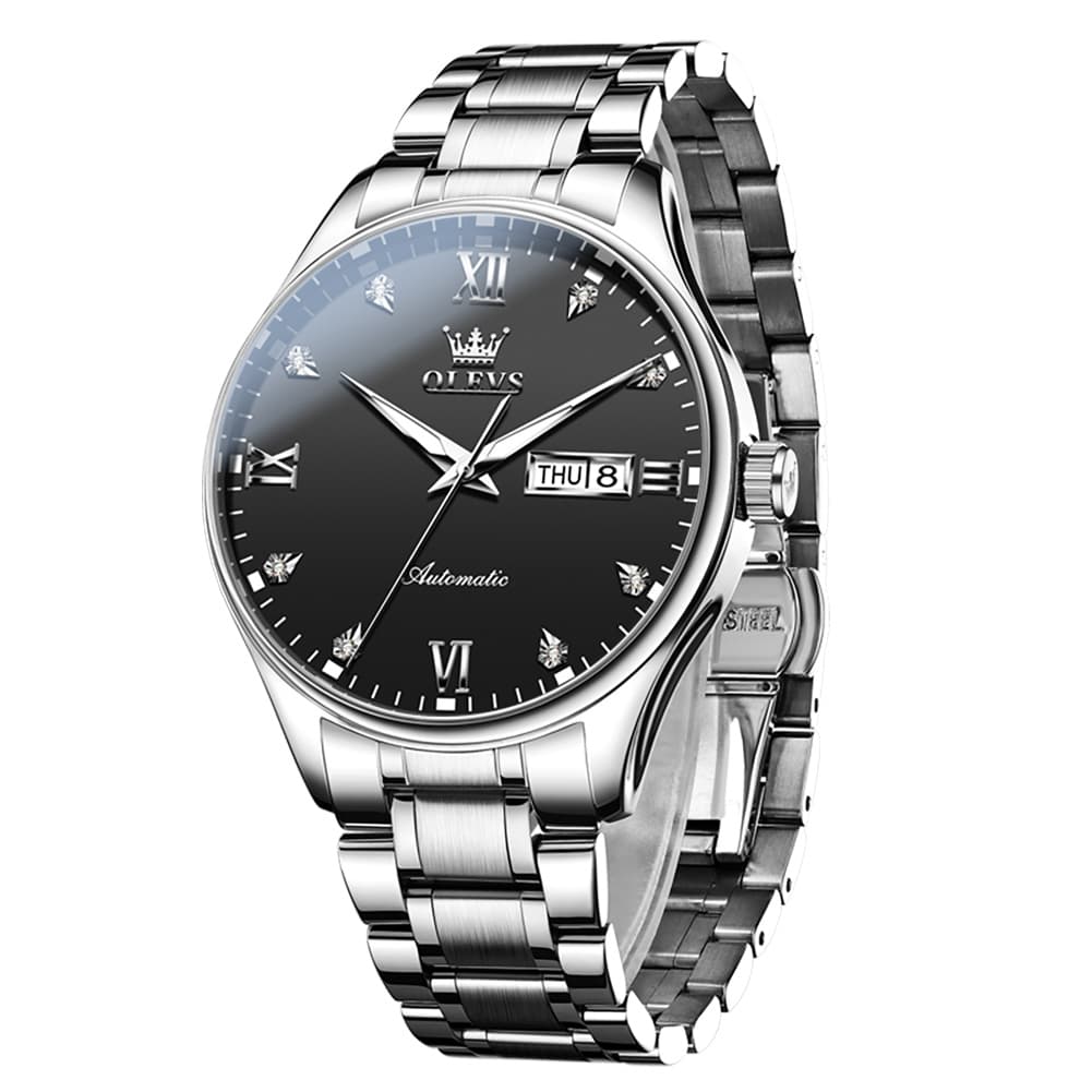 OLEVS Diamond Dial Day Date Automatic Mechanical Watch 9955 for Men