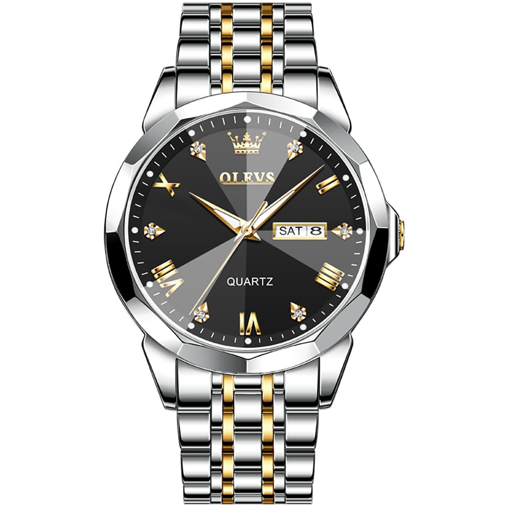 OLEVS 9931 Classic Diamond Stainless Steel Watch for Men
