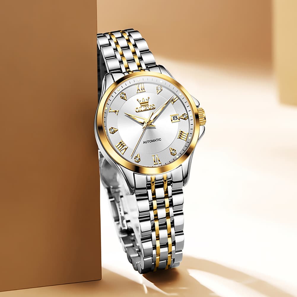 OLEVS 6702 Elegant Diamond Automatic Mechanical Watch For Women