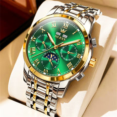 OLEVS 6692 Automatic Moon Phase Multifunction Steel Watch for Men