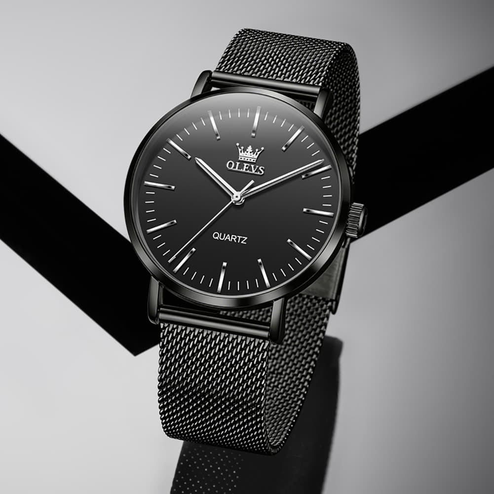 OLEVS Minimalist Ultra Thin Mesh Quartz Watch 7125 for Men