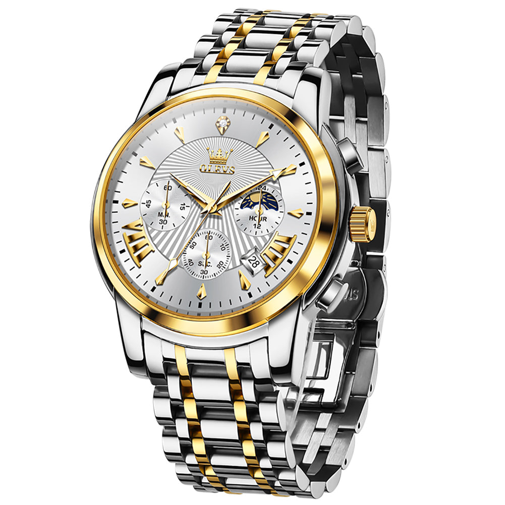 OLEVS 2892 Steel Chronograph Quartz Watch for Men