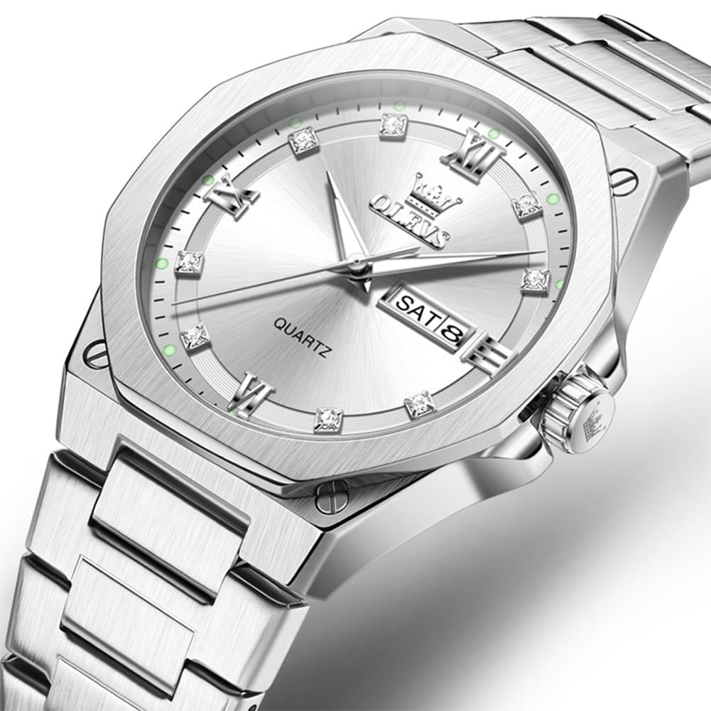 OLEVS 3736 Polygonal Diamond Quartz Watch for Men